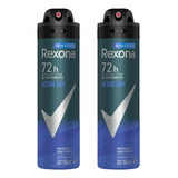 Desodorante Aero Rexona 150ml Masc Active Dry-kit C/2un