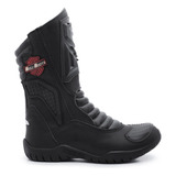 Bota Motociclista Slim Bellboots Cano Alto Preto Brinde Meia