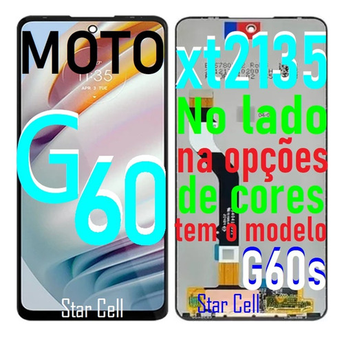 Tela Frontal Original Moto G60s/ G60 /+película 3d+capa+cola