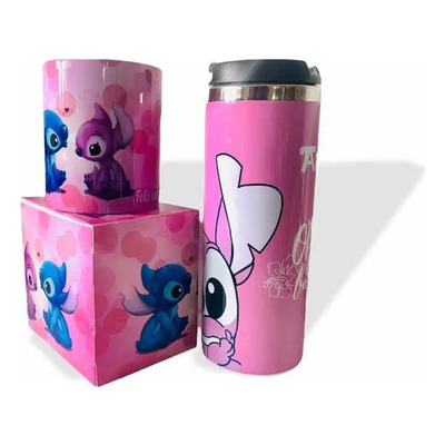 Taza + Termo Stitch Rosa Liso