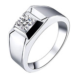 Anillo De Moissanita 1ct Para Hombre, Plata De Ley 925