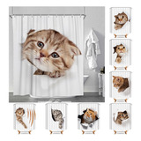 Cortinas De Baño Impermeables, Lindos Gatos, 180 X 180 Cm