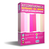 Kit Boneca - Papéis Coloridos 180g Tons Rosa  A4 50 Folhas