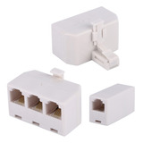 2+1pack 2pcs 3 Telefono Jack Splitter Rj11 6p4c 1 Macho A 2