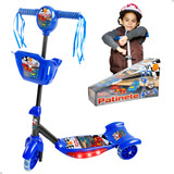 Patinete Infantil 3 Rodas Corrida Ajustável 35kg Luz E Som