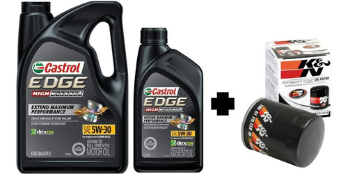 Aceite Sintetico Castrol Edge Alto 5w30 + Filtro Kn P Series