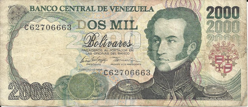 Venezuela  2000 Bolivares 1998