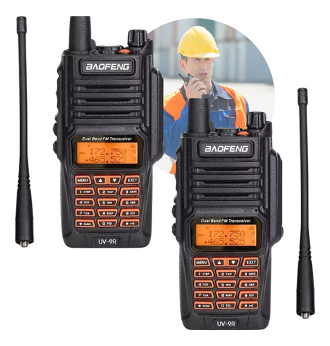 2 Radio Comunicado Oktok Uv9r Alcance 12km Bateria 5000 Mah 