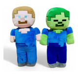 Minecraft Peluches Kit De 2 Steve Y Zombie 30 Cm