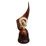 Trofeo Metálico Equitación Caballo 37cm Base Madera