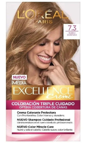 Tinte Imedia Excellence Loreal Creme Tono 7.3 Rubio Dorado