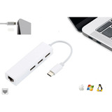 Adaptador Usb C Thunderbolt Rj45 Lan / 3x Usb 2.0 Macbook