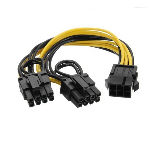 Cable Adaptador Splitter Pcie 6 A 2x 8 Pin (6+2) Minería