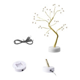 Lámpara De Árbol Decorativa Luz Led Y Perla Usb Pilas 