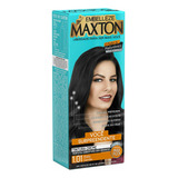 Kit Tintura Maxton  Tintura Creme Tom 1.01 Preto Carvão Para Cabelo