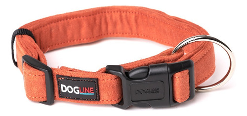 Collar Perro Microfibra Dogline Grande Naranja Tamaño Del Collar L