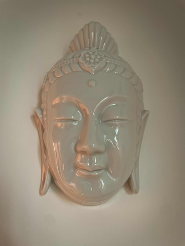 Antiga Escultura Máscara De Buda Divindade Porcelana Chinesa