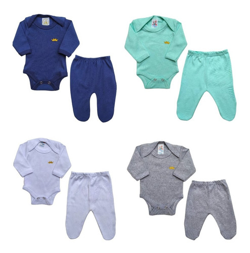 Kit 6 Peças - Bebe Prematuro 3 Body + 3 Mijão Algodão Reborn