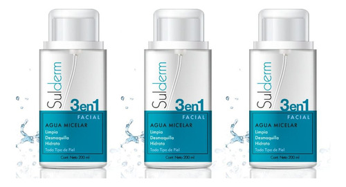 Sulderm Agua Micelar 3 En 1 Pack X3