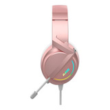 Auriculares Para Juegos En Unido Con Micrófono Rosado