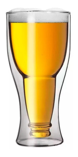 Vaso De Vidrio Pinta Cerveza Forma Botella Invertida 350 Ml