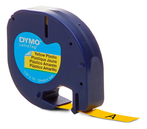 Etiqueta Plastica Dymo Amarilla - 12mm X 4m