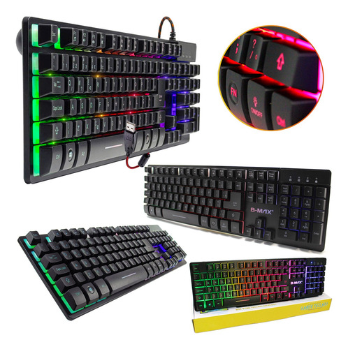 Teclado Semi Mecânico Gamer Barato Com Led Rgb 