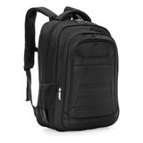 Mochila Notebook Top Tamanho Grande Espaçosa Alça Forte Cor Preto Desenho Do Tecido Liso