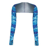 Manga Brazo Sol Protección Uv Deportes Camuflaje Azul