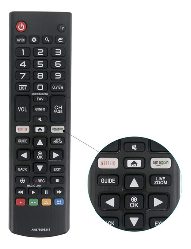 Control Smart Tv Compatible LG Akb75095315 Para Mayoria LG