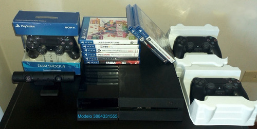 Sony Ps4 Fat + Cámara V2 Ps4 + 5 Joystick Sony Ps4 + 8juegos