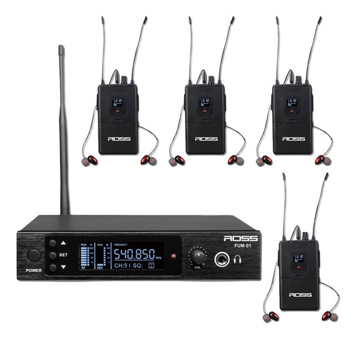 Sistema De Monitoreo In-ear Para 4 Integrantes Ross Fum-001