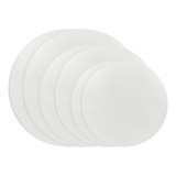 Kit Tabuleiro Tábua Redonda Para Bolo Em Mdf Branco 6 Uni