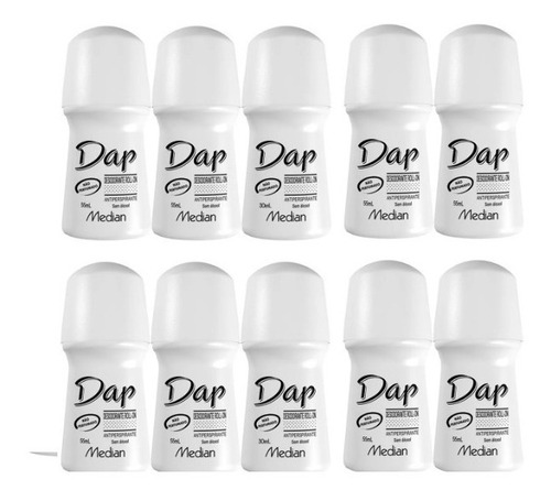 10 Desodorante Antiperspirante Roll On Dap Sem Perfume 30ml