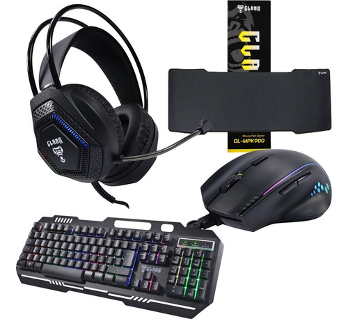 Kit Teclado Mouse Headset Led Gamer