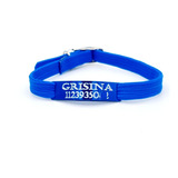 Chapita Gato Color Azul Pasador + Collar 1 Cm Elastizado