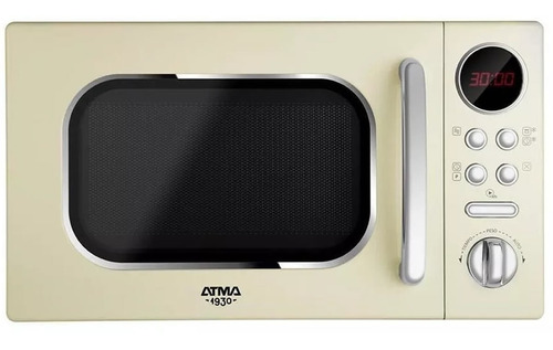 Microondas Digital Vintage Atma 20lts Display Blanco