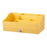 Caja Organizador De Cosméticos Portatil De Maquillaje Color Amarillo