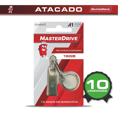 Kit 10 Pendrive Plus 16gb Atacado Masterdrive Premium Ultra