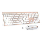 Combo Teclado Y Mouse Inalámbricos, Teclado Recargable 2,4