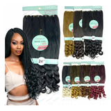 Kit 2 Cabelo Jumbo Boho Curl 400gr 60cm Trança Gringa Cherey