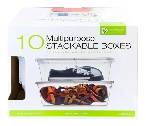 Caja Transparente Multiusos 10pzas Cajas De Plastico Em