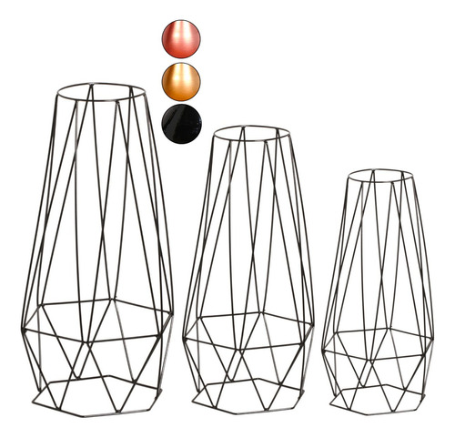 3 Vaso Suporte Tripé Para Plantas Chão Diamante Alto