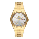 Relógio Orient Automático Masculino Dourado 469gp083f S2kx Cor Do Fundo Branco