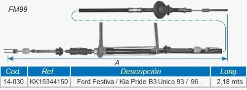 Guaya Freno De Mano Ford Festiva/kia Pride B3 Unico 93/ 96.. Foto 5