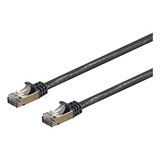 Cable Ethernet Cat7 - 2 Pies - Negro | 26awg, Blindado,