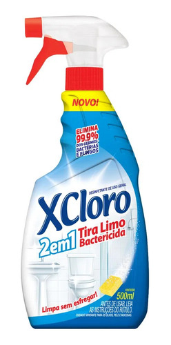 Tira Limo 2 Em 1 Xcloro 500ml Gatilho Desinfetante Uso Geral