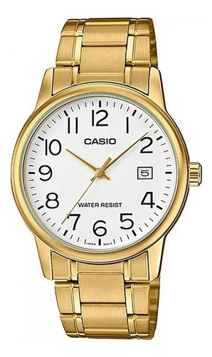 Reloj Casio Dorado Calendario Hombre Mtp-v002g Garantia 