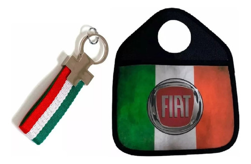 Llavero Bandera Fiat Italia + Bolsa Auto Multiuso Fiat