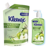 Jabón Kleenex Natural Manzana Y Te 2pack Rinde 3 Refill 